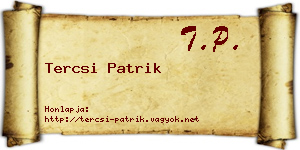 Tercsi Patrik névjegykártya